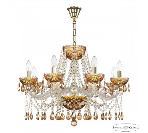 Подвесная люстра Bohemia Ivele Crystal 5413/8/240 G Amber/M-1G K721 Подвесная люстра Bohemia Ivele Crystal 5413/8/240 G Amber/M-1G K721