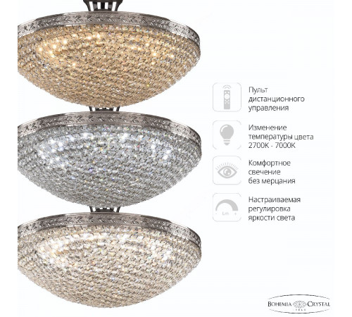 Потолочная люстра Bohemia Ivele Crystal 19321/45IV/LED-DIM Ni