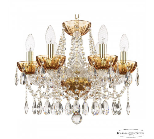 Подвесная люстра Bohemia Ivele Crystal 5413/6/141 G Amber/M-1H Подвесная люстра Bohemia Ivele Crystal 5413/6/141 G Amber/M-1H