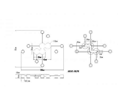 Потолочная люстра Arte Lamp Legacy A8024PL-8BK Потолочная люстра Arte Lamp Legacy A8024PL-8BK