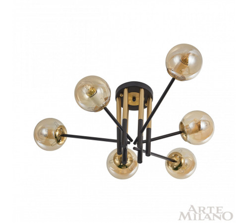 Потолочная люстра Arte Milano Neapolis 273708/6 BK/GD Потолочная люстра Arte Milano Neapolis 273708/6 BK/GD