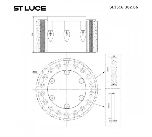 Потолочная люстра ST Luce DeLight Collection SL1516.302.06 Потолочная люстра ST Luce DeLight Collection SL1516.302.06