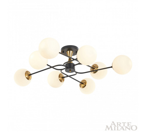 Потолочная люстра Arte Milano Neapolis 276808/8 BK/GD Потолочная люстра Arte Milano Neapolis 276808/8 BK/GD