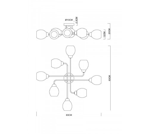 Потолочная люстра Arte Lamp Andrea A8141PL-8BK