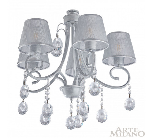 Потолочная люстра Arte Milano Amalfi 337146/5 WT+SL Потолочная люстра Arte Milano Amalfi 337146/5 WT+SL
