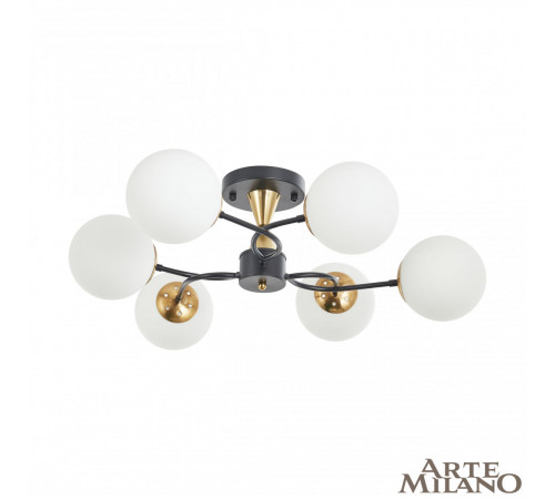 Потолочная люстра Arte Milano Neapolis 276808/6 BK/GD Потолочная люстра Arte Milano Neapolis 276808/6 BK/GD