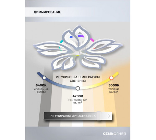 Потолочная люстра Seven Fires Pauli SF7097/6C-WT-RGB Потолочная люстра Seven Fires Pauli SF7097/6C-WT-RGB