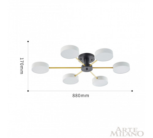 Потолочная люстра Arte Milano Ferrara 252006/6 Bk/Wh Потолочная люстра Arte Milano Ferrara 252006/6 Bk/Wh