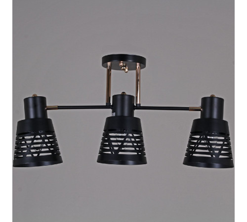 Потолочная люстра Reluce 06074-3.3-03 BK+FG Потолочная люстра Reluce 06074-3.3-03 BK+FG