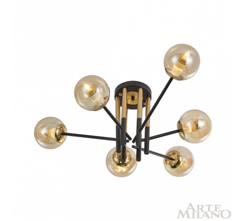 Потолочная люстра Arte Milano Neapolis 273708/6 BK/GD Потолочная люстра Arte Milano Neapolis 273708/6 BK/GD