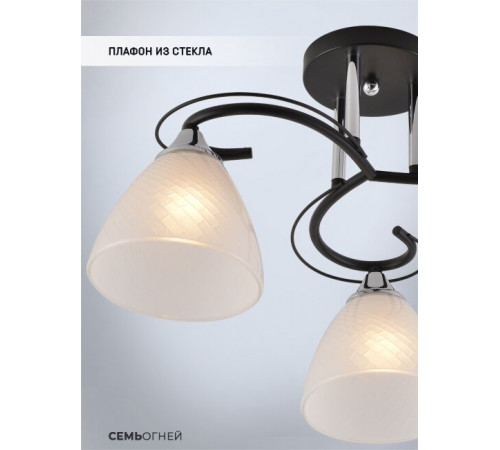 Потолочная люстра Seven Fires Nuala SF3372/3C-BK-CR-WT Потолочная люстра Seven Fires Nuala SF3372/3C-BK-CR-WT