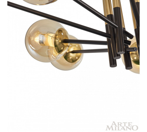 Потолочная люстра Arte Milano Neapolis 273708/10 BK/GD Потолочная люстра Arte Milano Neapolis 273708/10 BK/GD