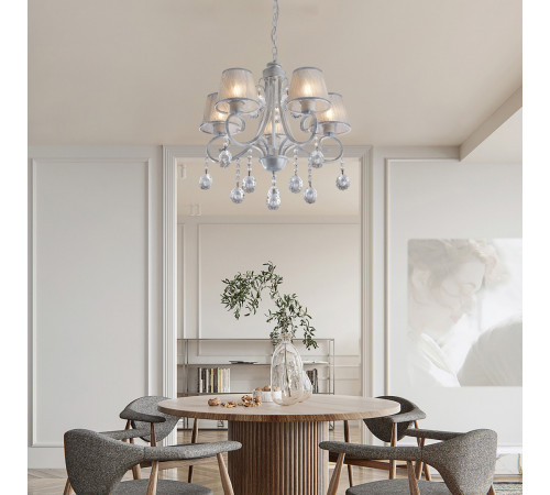 Потолочная люстра Arte Milano Amalfi 337146/5 WT+SL Потолочная люстра Arte Milano Amalfi 337146/5 WT+SL