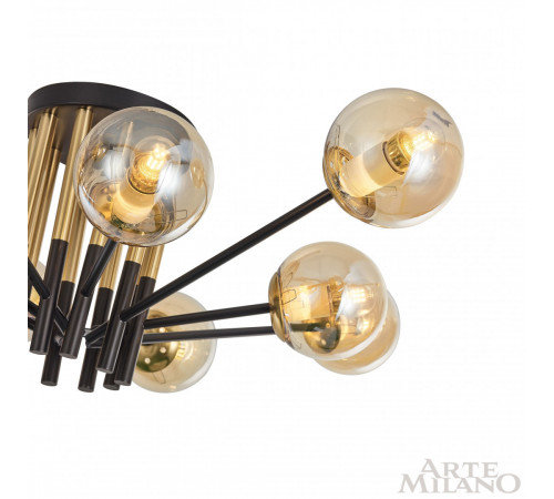 Потолочная люстра Arte Milano Neapolis 273708/10 BK/GD Потолочная люстра Arte Milano Neapolis 273708/10 BK/GD