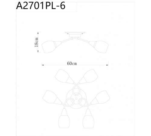 Потолочная люстра ARTE Lamp A2701PL-6WG