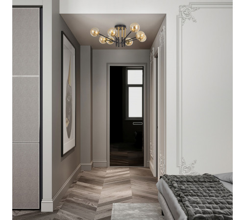 Потолочная люстра Arte Milano Neapolis 273708/8 BK/GD Потолочная люстра Arte Milano Neapolis 273708/8 BK/GD