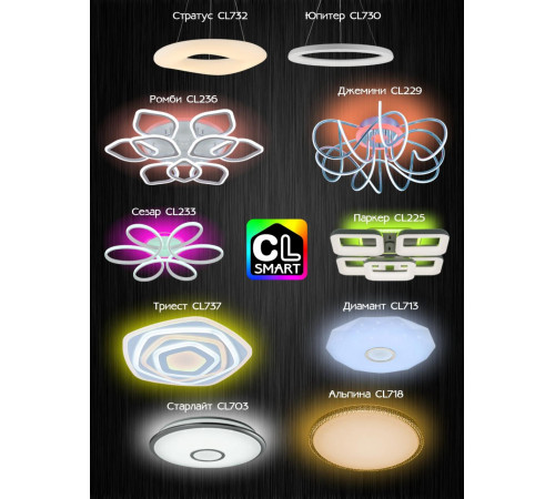 Потолочная люстра Citilux Стратус Смарт CL732A660G Потолочная люстра Citilux Стратус Смарт CL732A660G