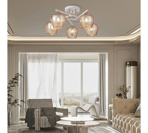 Потолочная люстра Arte Milano Amalfi 329508/5 WH+FG Потолочная люстра Arte Milano Amalfi 329508/5 WH+FG