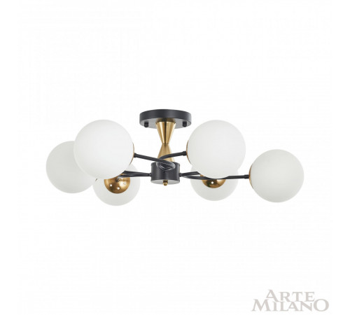 Потолочная люстра Arte Milano Neapolis 276808/6 BK/GD Потолочная люстра Arte Milano Neapolis 276808/6 BK/GD
