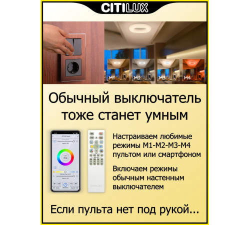 Потолочная люстра Citilux Стратус Смарт CL732A660G Потолочная люстра Citilux Стратус Смарт CL732A660G