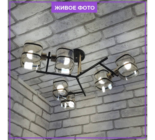 Потолочная люстра Seven Fires Klaso SF3316/6C-BK-FGD Потолочная люстра Seven Fires Klaso SF3316/6C-BK-FGD
