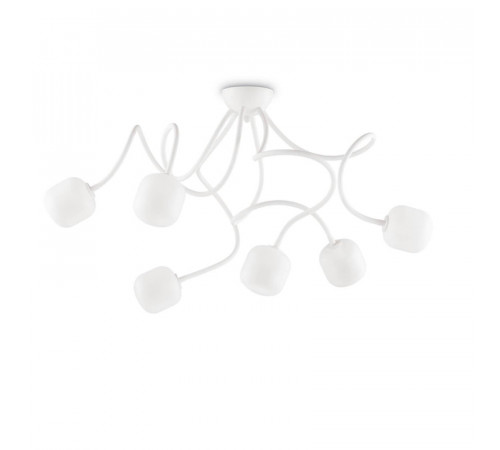 Потолочная люстра Ideal Lux Octopus PL6 Bianco 174921 Потолочная люстра Ideal Lux Octopus PL6 Bianco 174921