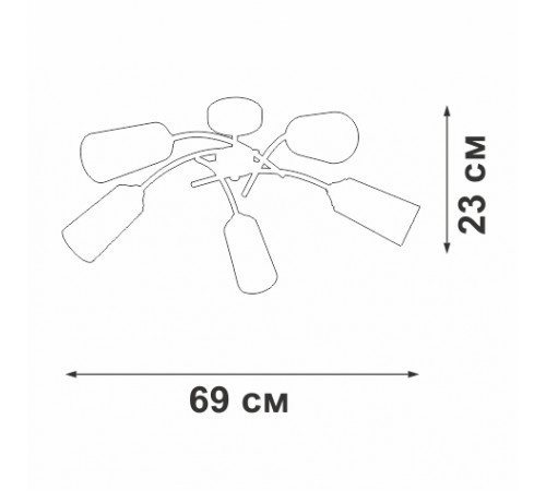 Потолочная люстра Vitaluce V2850-1/5PL Потолочная люстра Vitaluce V2850-1/5PL