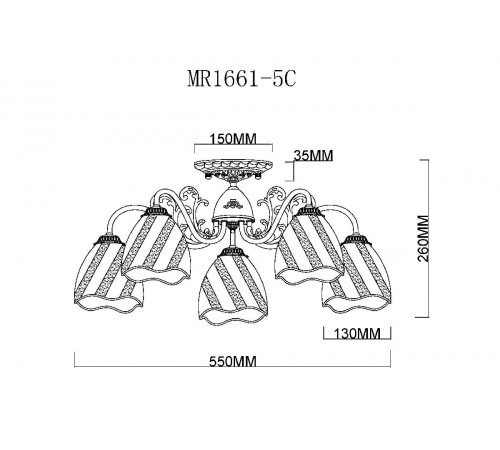 Потолочная люстра MyFar Nicole MR1661-5C Потолочная люстра MyFar Nicole MR1661-5C