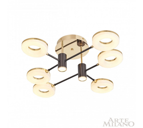 Потолочная люстра Arte Milano 271399/6 BK/GD Потолочная люстра Arte Milano 271399/6 BK/GD