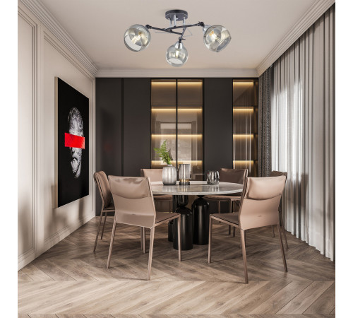 Потолочная люстра Arte Milano Amalfi 323685/3B BK+CR Потолочная люстра Arte Milano Amalfi 323685/3B BK+CR