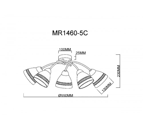 Потолочная люстра MyFar Emily MR1460-5C Потолочная люстра MyFar Emily MR1460-5C