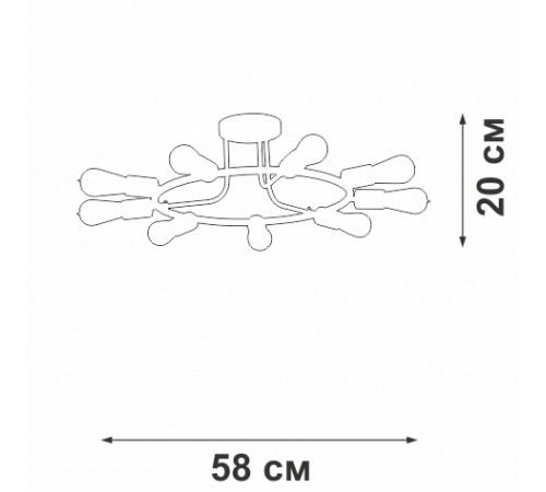 Потолочная люстра Vitaluce V3797-1/9PL Потолочная люстра Vitaluce V3797-1/9PL