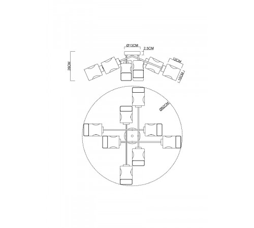 Потолочная люстра Arte Lamp Amfora A2318PL-8SG Потолочная люстра Arte Lamp Amfora A2318PL-8SG