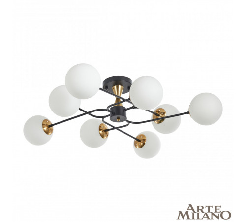 Потолочная люстра Arte Milano Neapolis 276808/8 BK/GD Потолочная люстра Arte Milano Neapolis 276808/8 BK/GD