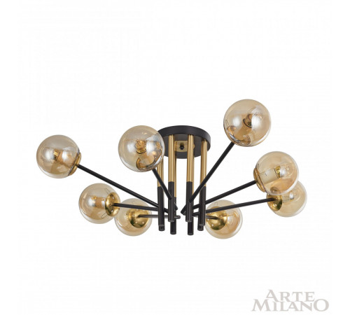 Потолочная люстра Arte Milano Neapolis 273708/8 BK/GD Потолочная люстра Arte Milano Neapolis 273708/8 BK/GD