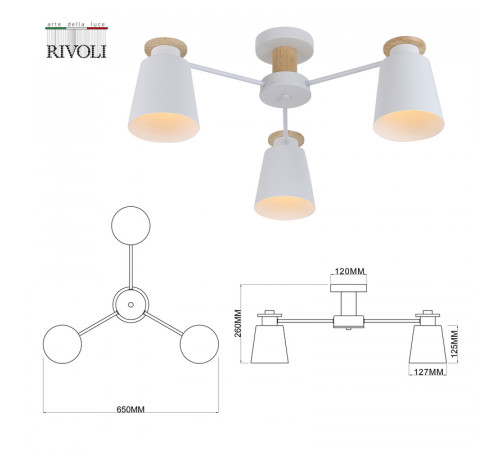 Потолочная люстра Rivoli Adna 9112-303 Б0053435 Потолочная люстра Rivoli Adna 9112-303 Б0053435