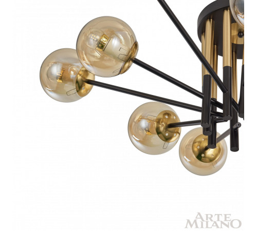 Потолочная люстра Arte Milano Neapolis 273708/10 BK/GD Потолочная люстра Arte Milano Neapolis 273708/10 BK/GD