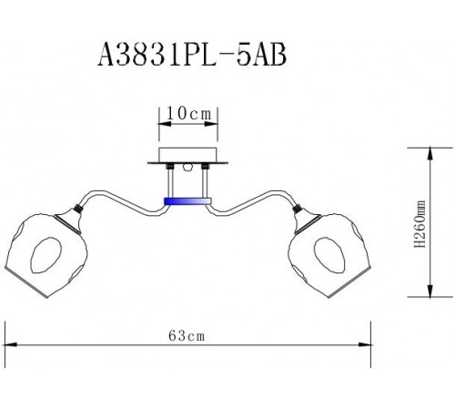 Потолочная люстра Arte Lamp Monica A3831PL-5AB Потолочная люстра Arte Lamp Monica A3831PL-5AB