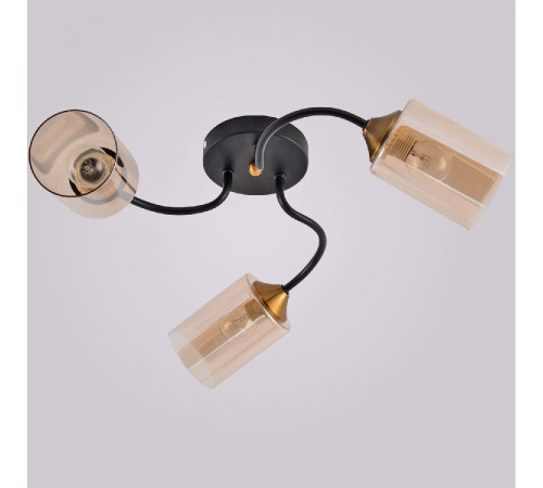 Потолочная люстра Reluce 01608-0.3-03 BK+BRASS Потолочная люстра Reluce 01608-0.3-03 BK+BRASS