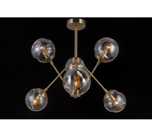 Люстра на штанге Natali Kovaltseva MOLECULE 81045-6C ANTIQUE BRASS