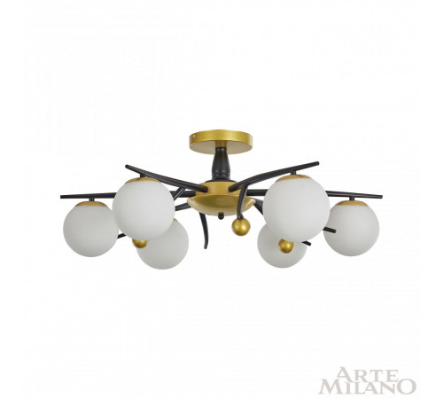 Потолочная люстра Arte Milano 273408/6 BK/GD Потолочная люстра Arte Milano 273408/6 BK/GD