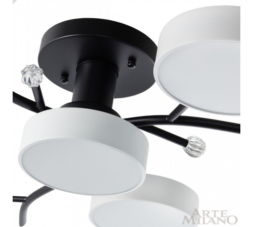 Потолочная люстра Arte Milano Ferrara 256606/6+1 Bk/Wh Потолочная люстра Arte Milano Ferrara 256606/6+1 Bk/Wh