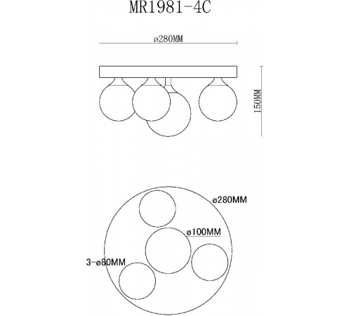 Потолочная люстра MyFar Cross MR1981-4C Потолочная люстра MyFar Cross MR1981-4C