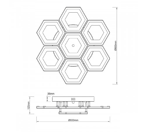 Потолочная люстра Escada Hexagon 10204/7LED Потолочная люстра Escada Hexagon 10204/7LED