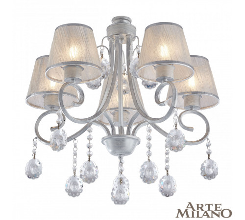 Потолочная люстра Arte Milano Amalfi 337146/5 WT+SL Потолочная люстра Arte Milano Amalfi 337146/5 WT+SL