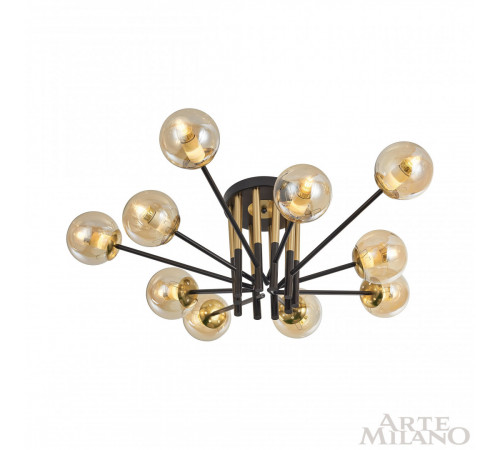 Потолочная люстра Arte Milano Neapolis 273708/10 BK/GD Потолочная люстра Arte Milano Neapolis 273708/10 BK/GD