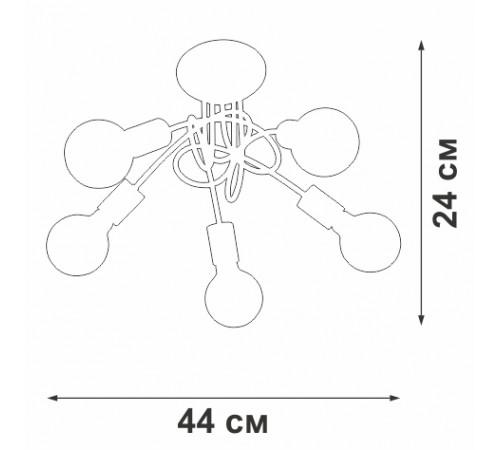 Потолочная люстра Vitaluce V3727-0/5PL Потолочная люстра Vitaluce V3727-0/5PL