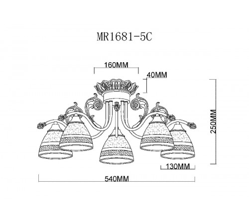 Потолочная люстра MyFar Nile MR1681-5C Потолочная люстра MyFar Nile MR1681-5C