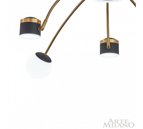 Потолочная люстра Arte Milano 272040/10 BK/GD Потолочная люстра Arte Milano 272040/10 BK/GD