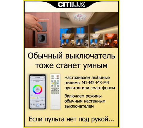Потолочная люстра Citilux Джемини Смарт CL229A161E Потолочная люстра Citilux Джемини Смарт CL229A161E